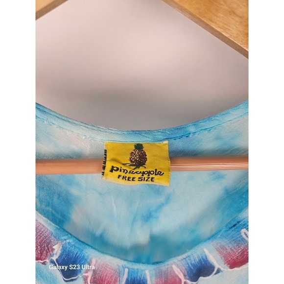 Pineapple, Free Sz, tropical Floral NWOT sundress or beach cover - Picture 4 of 10